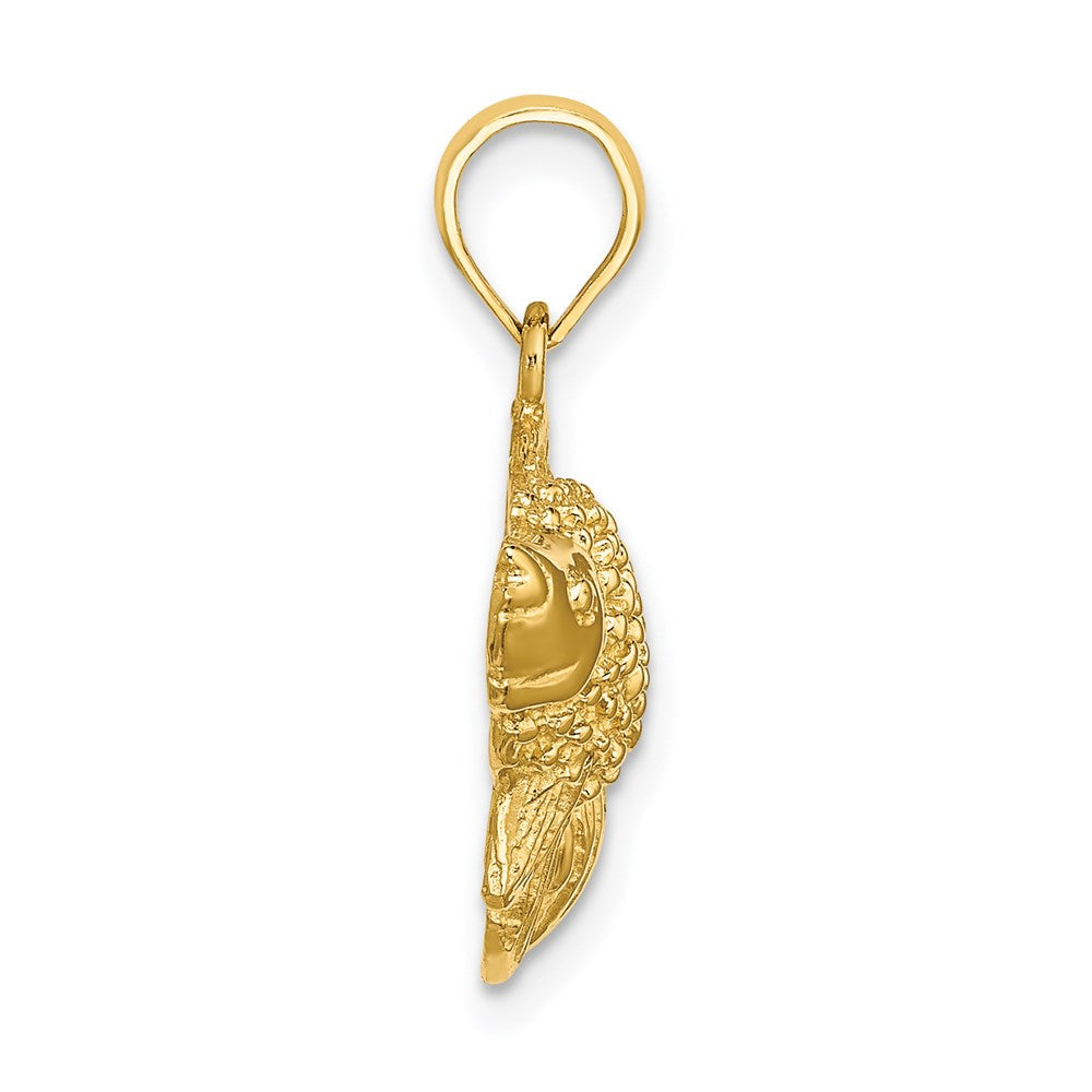 14K Textured Gold Fish Charm