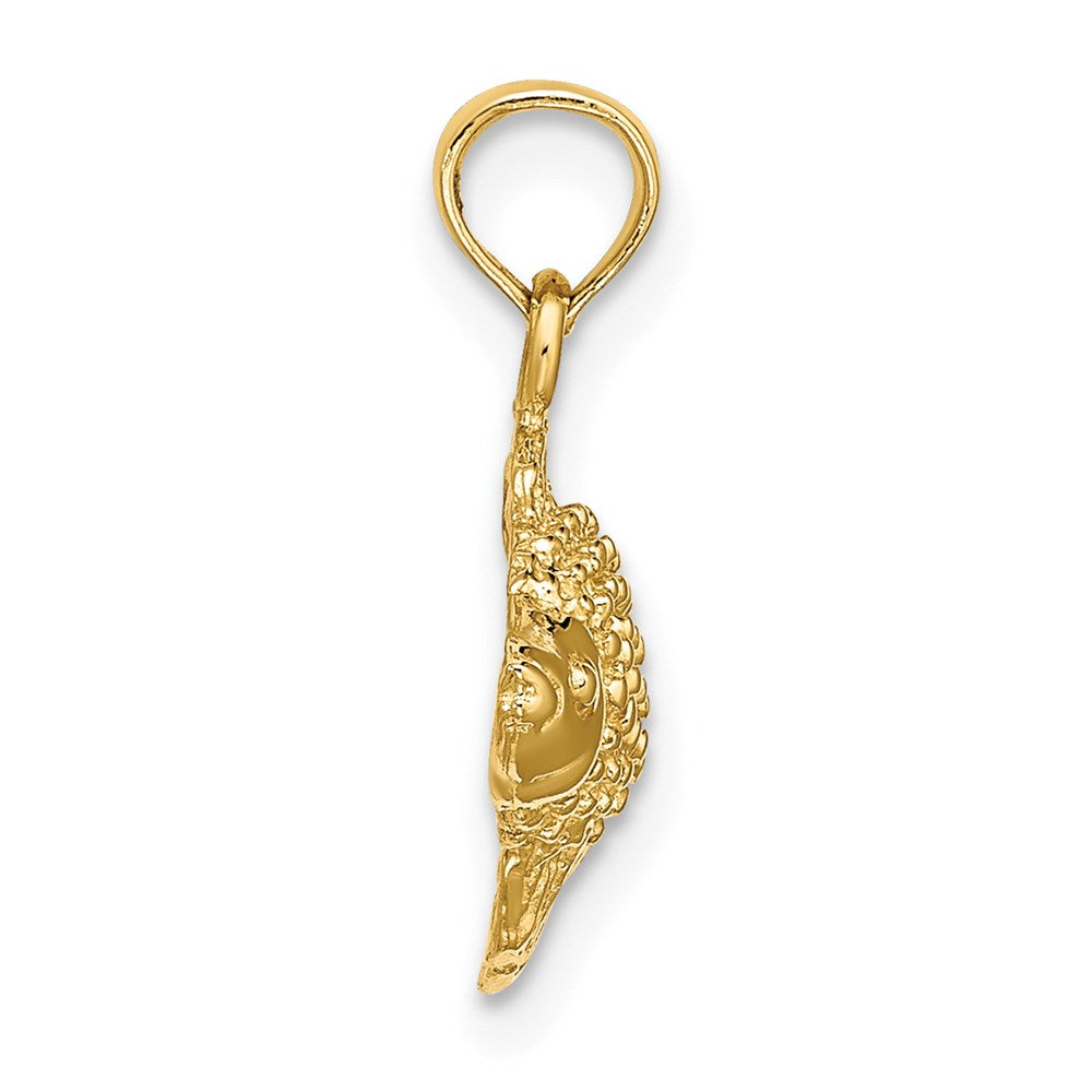 14K 2-D Textured Gold Fish Charm