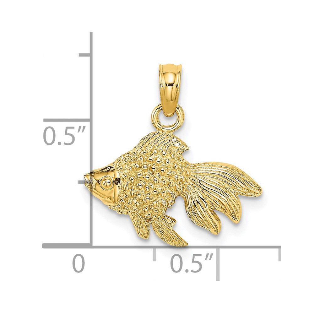 14K 2-D Textured Gold Fish Charm