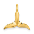 14K 3-D Polished Whale Tail Chain Slide