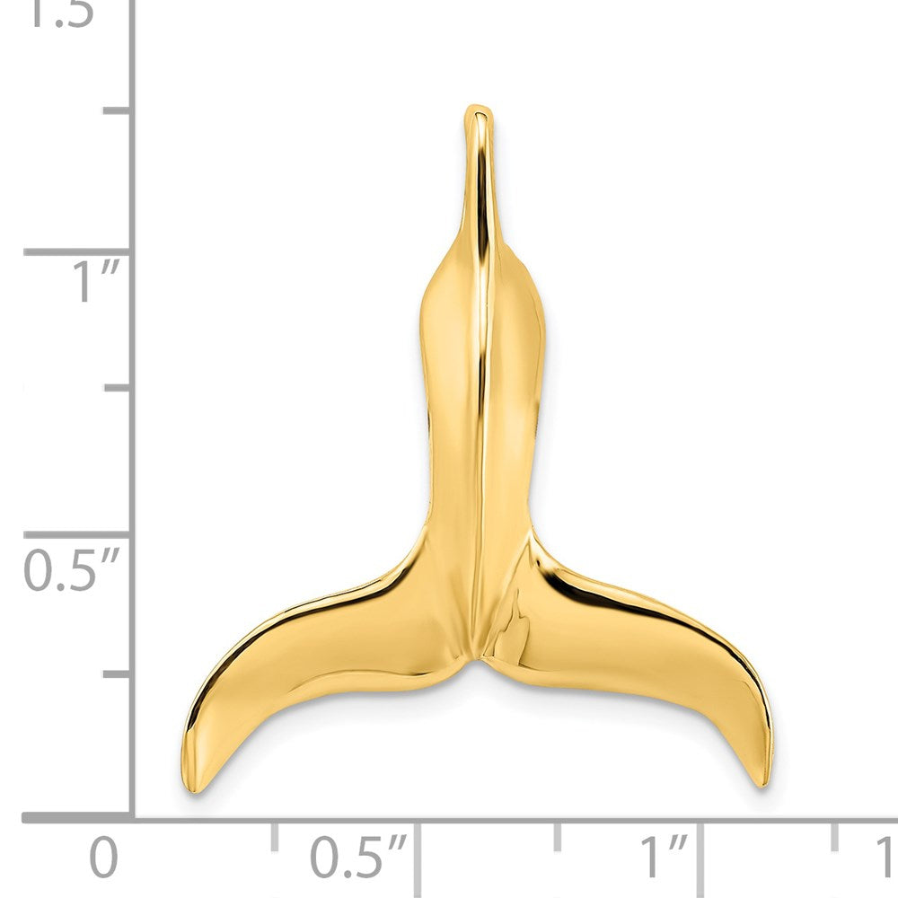 14K 3-D Polished Whale Tail Chain Slide