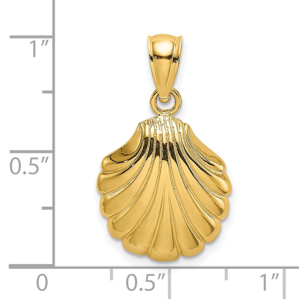 14K Polished 2-D Scallop Shell Charm