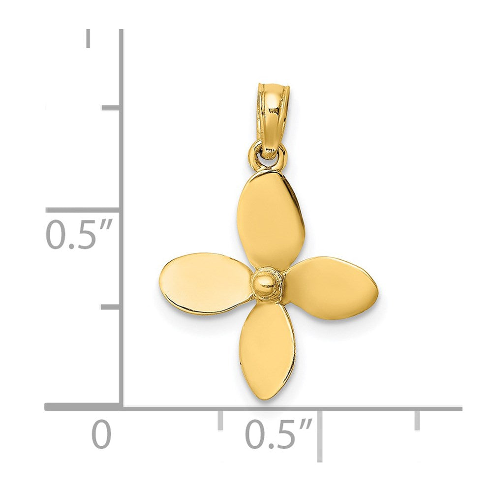 14K 3-D w/ 4 Blades Propeller Charm