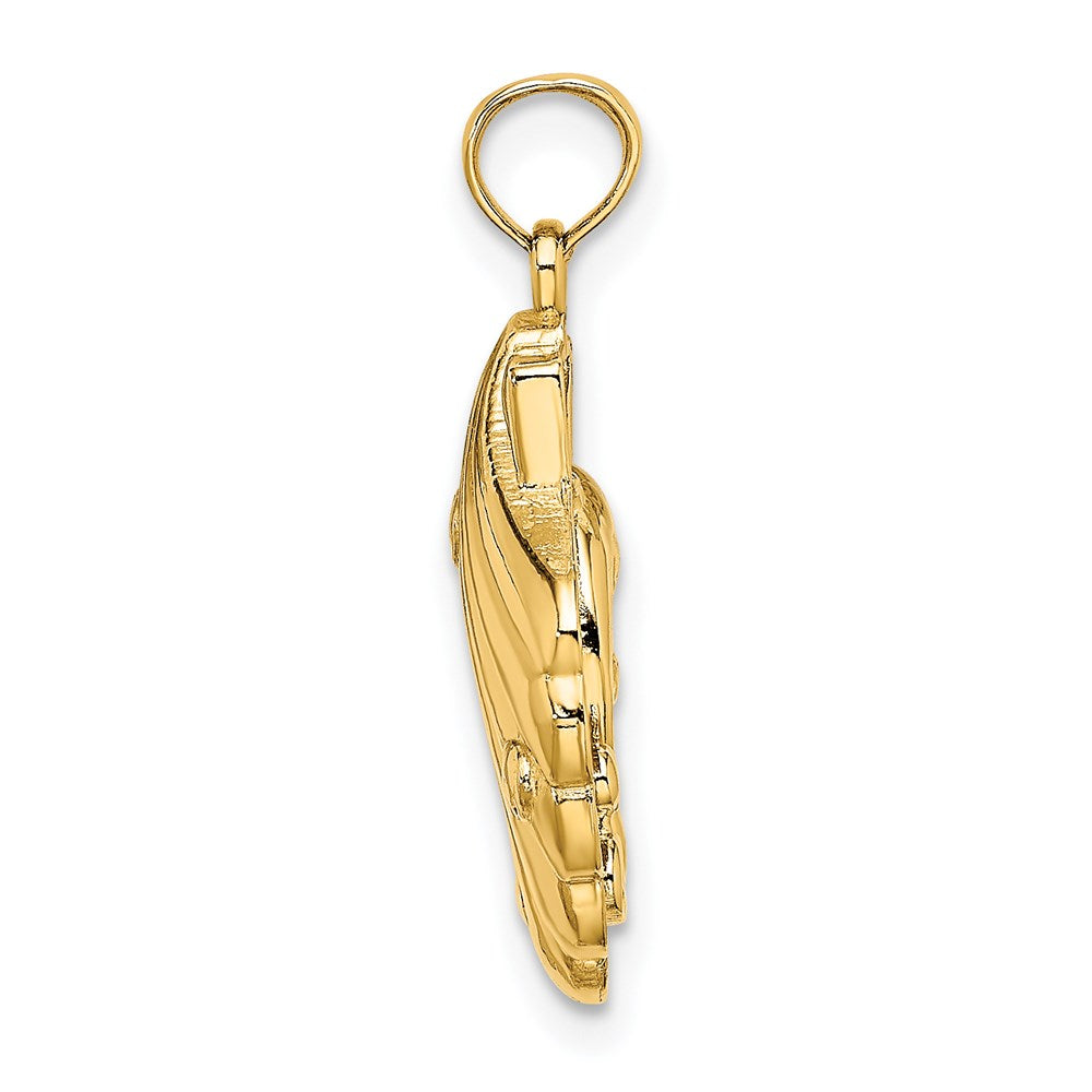 14K Reversible Dolphins and Waves in Shell Charm