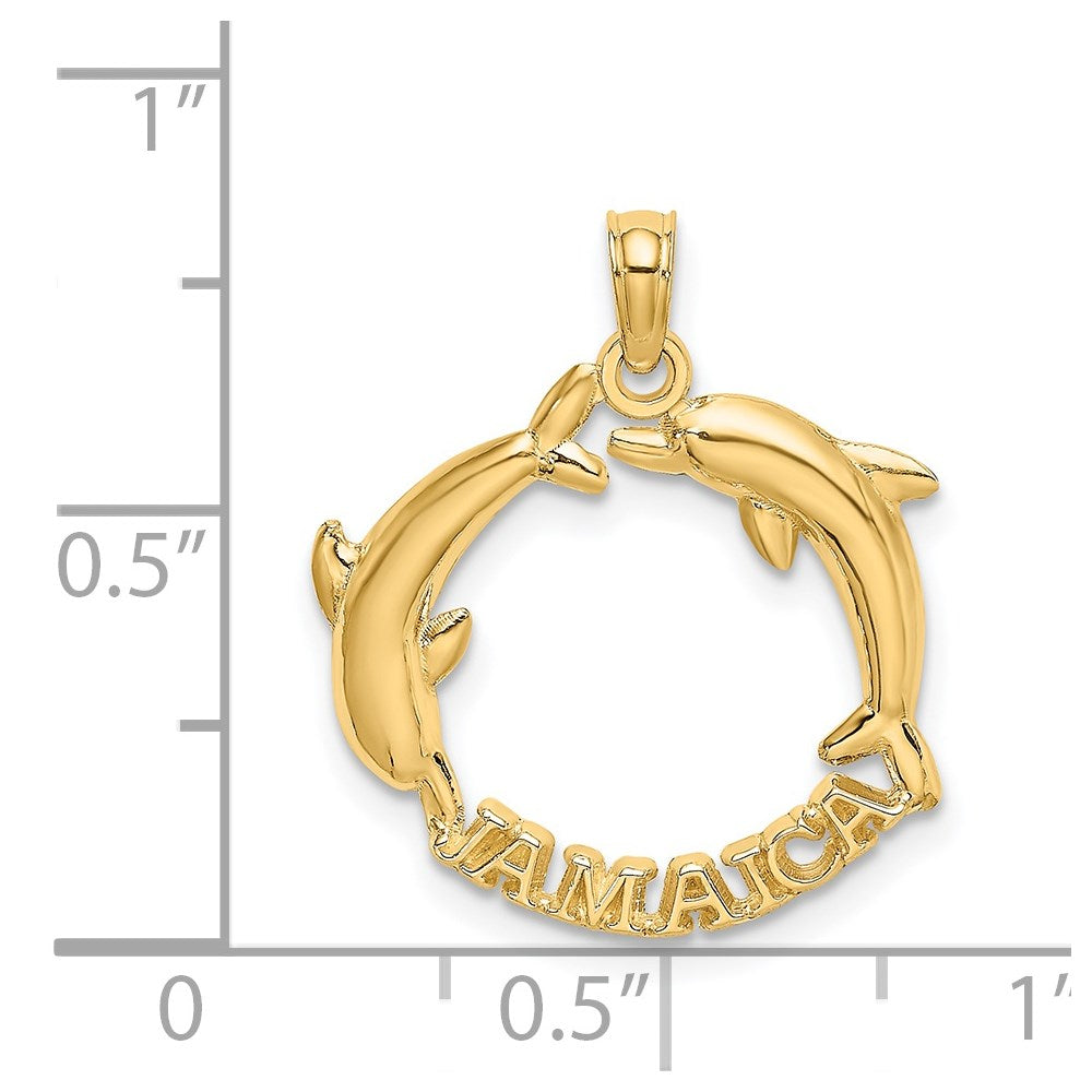 14K JAMAICA w/Dolphins Charm