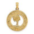 14K SIESTA KEY FLORIDA w/Palm Tree Circle Charm
