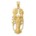 14K 3D Lobster Pendant