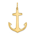 14K 3-D Polished Large Anchor w/ Shackle Bail Charm