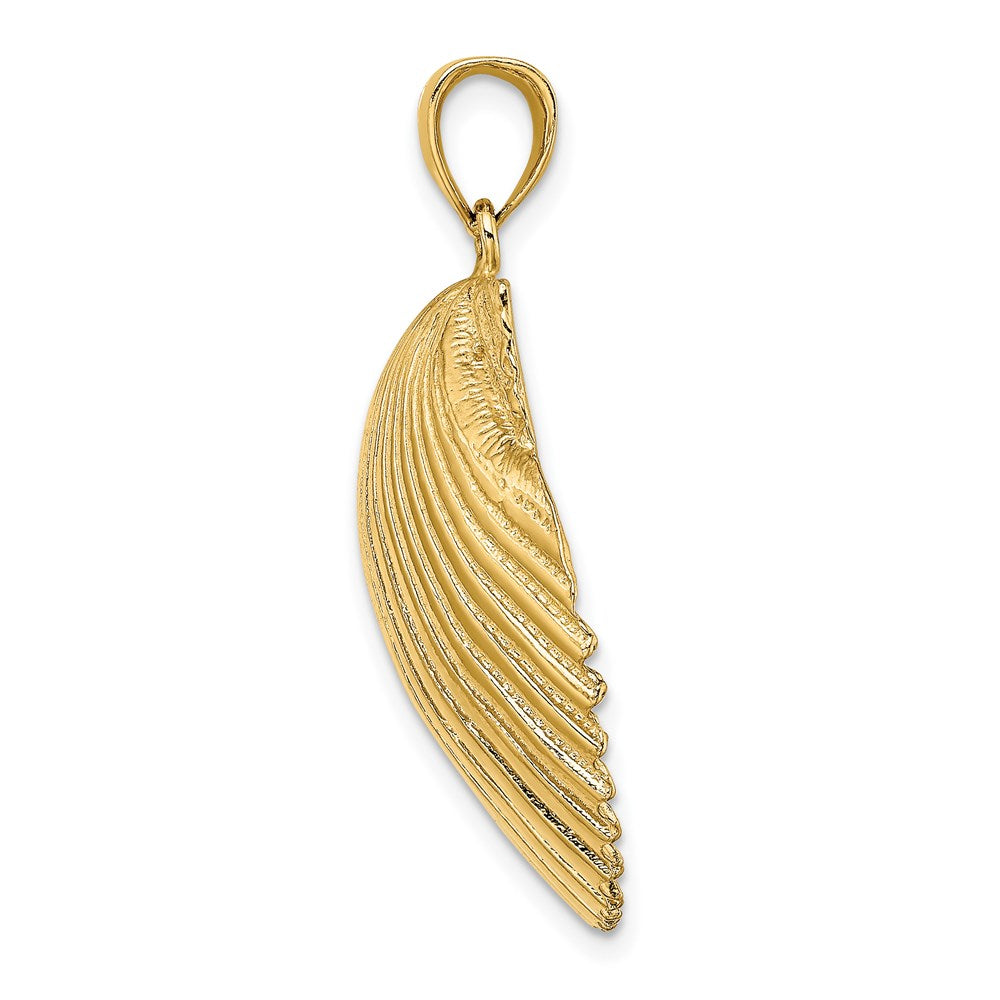 14K 3-D Textured Scallop Shell Charm