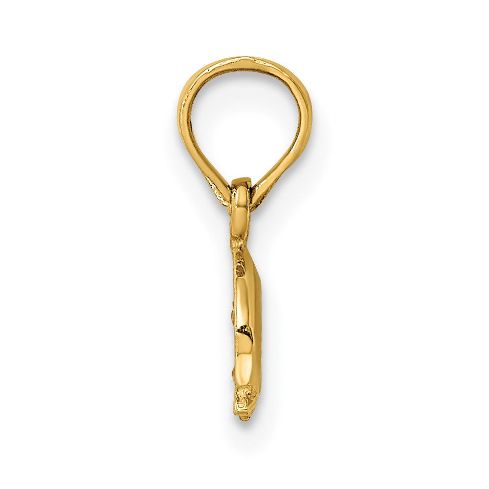 14K 2-D Mini Double Dolphins Swimming Charm