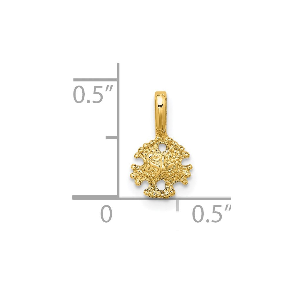 14K Mini Sand Dollar with Fixed Bail Charm
