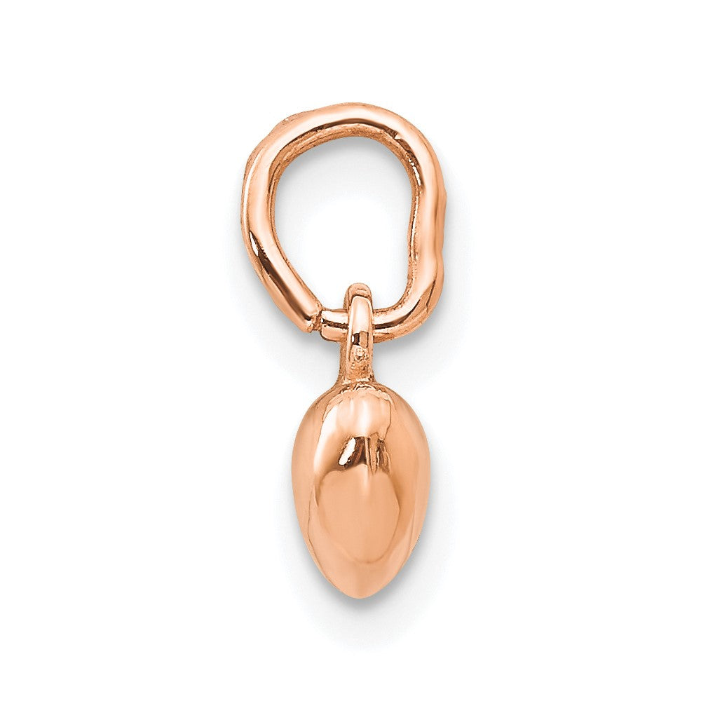 14K Rose Polished 3-D Puffed Heart Charm