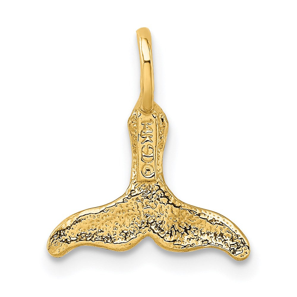 14K Polished Mini Whale Tail Charm