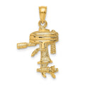 14K 3-D Moveable Boat Engine Charm