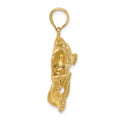 14K 2-D Bass Fish Jumping Charm