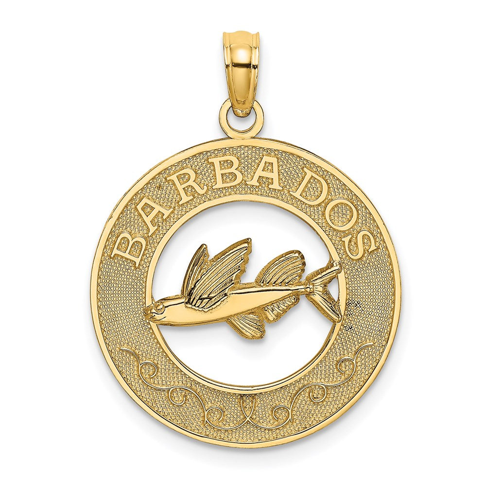 14K BARBADOS w/Flying Fish Circle Charm
