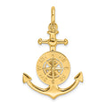 14K 3-D Small Anchor w/ Nautical Compass w/ Shackle Bail Charm