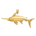 14K 2-D Polished/Satin Swordfish Charm