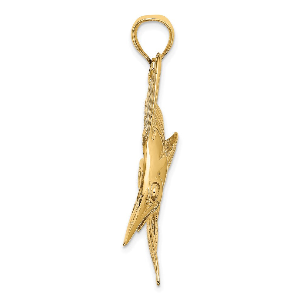14K 2-D Polished /Satin Blue Marlin Charm