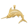 14K 2-D Polished /Satin Blue Marlin Charm