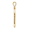 14K 3-D Polished/ Textured Fishbone Charm