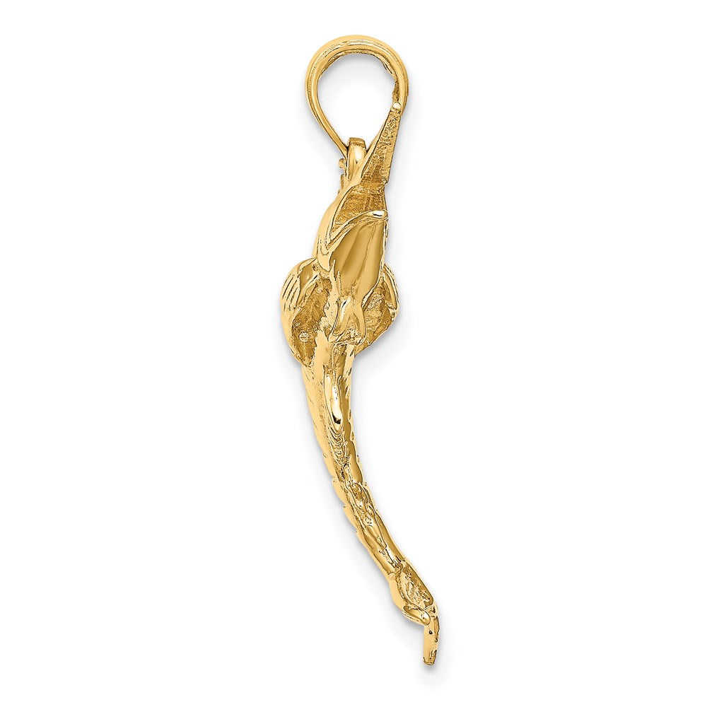 14K 3-D Polished Blue Marlin Charm