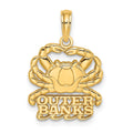 14K Polished OUTER BANKS Crab Charm
