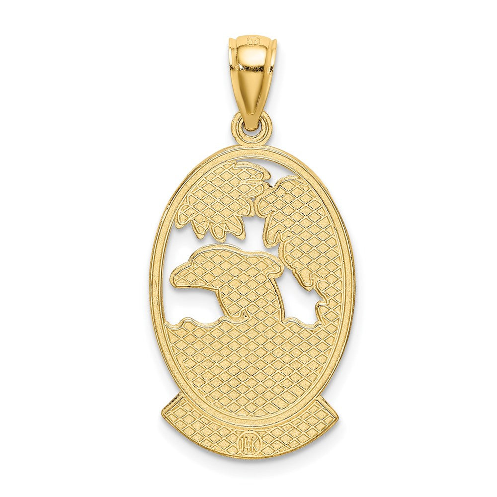 14K TURKS AND CAICOS w/Dolphin Sunset Scene Charm