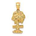 14K ARUBA On Palm Tree Pendant