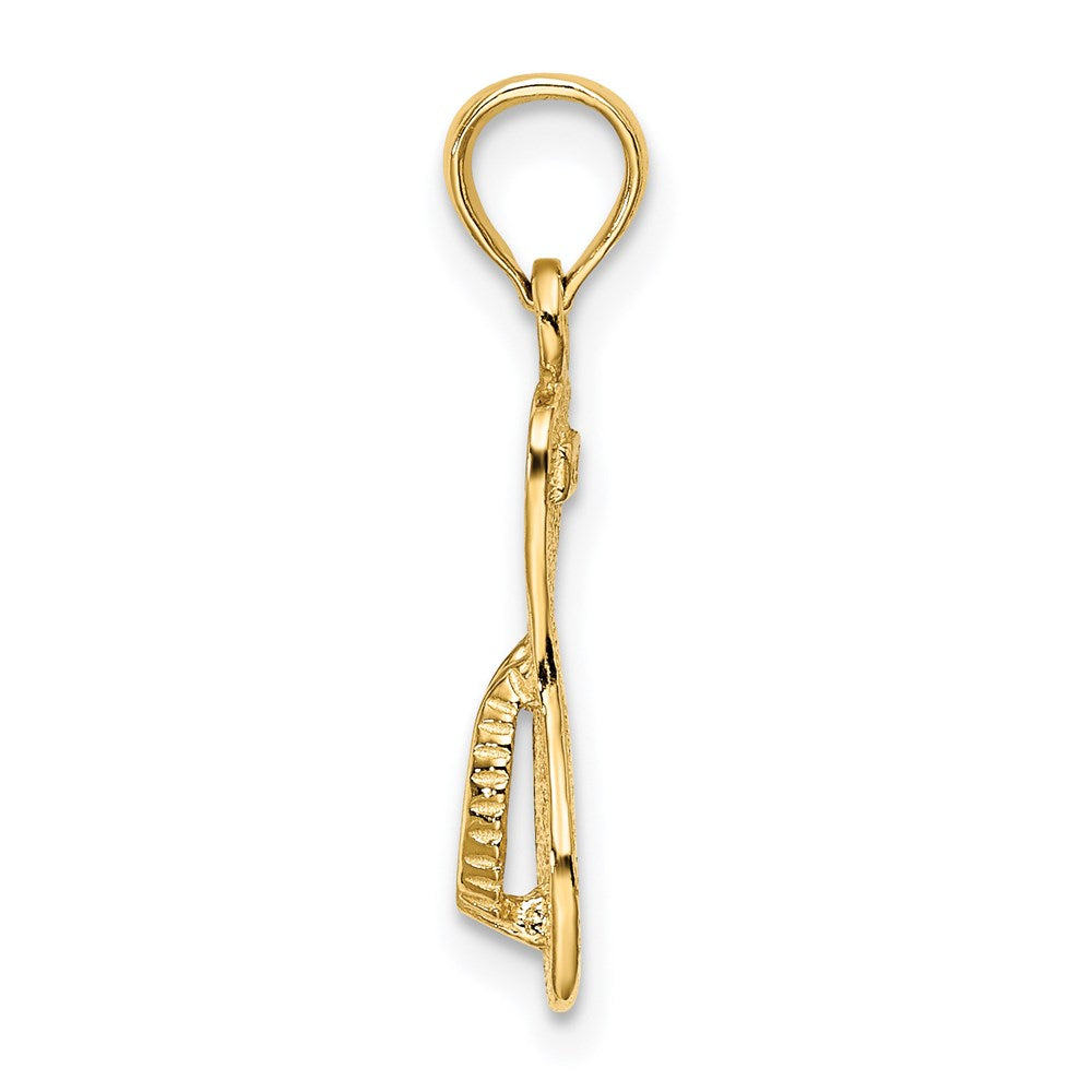14K Textured Straps Single Flip-Flop Charm