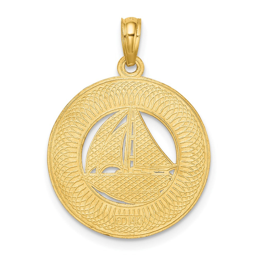 14K OCEAN CITY w/ Sailboat Charm