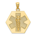 14K Textured Back Caduceus Medical Disc