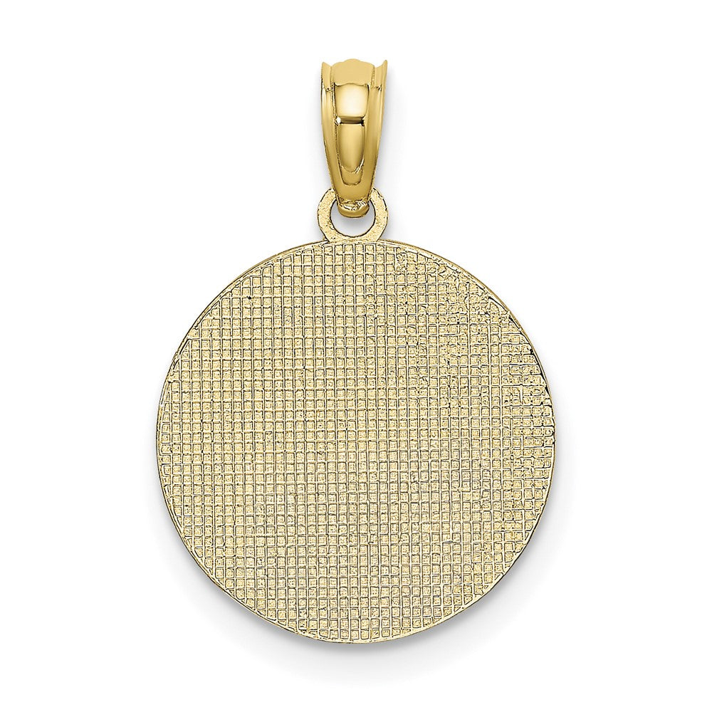 14K Textured Communion Cup on Round Disc Charm