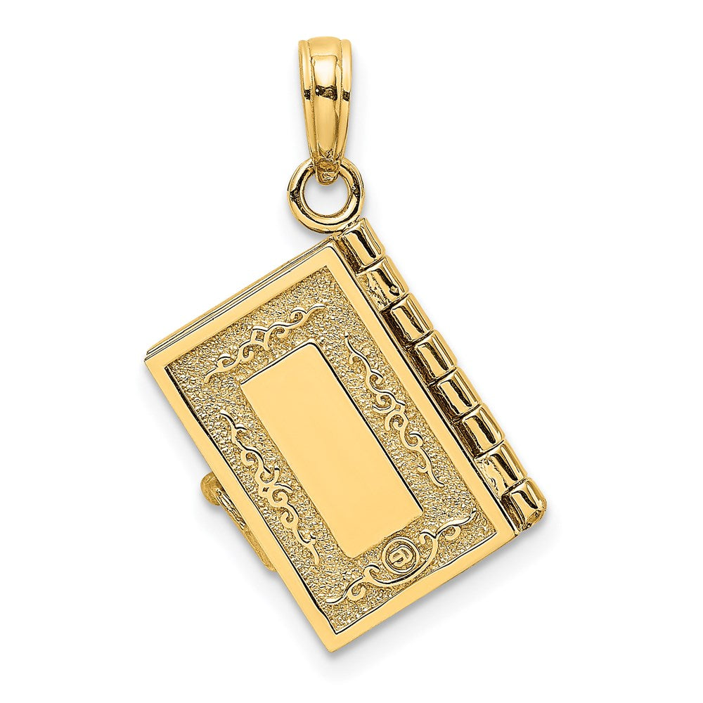 14K 3-D Moveable Pages Holy Bible w/ Lords Prayer Charm