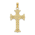 14K Double Sided Engraved Cross Charm