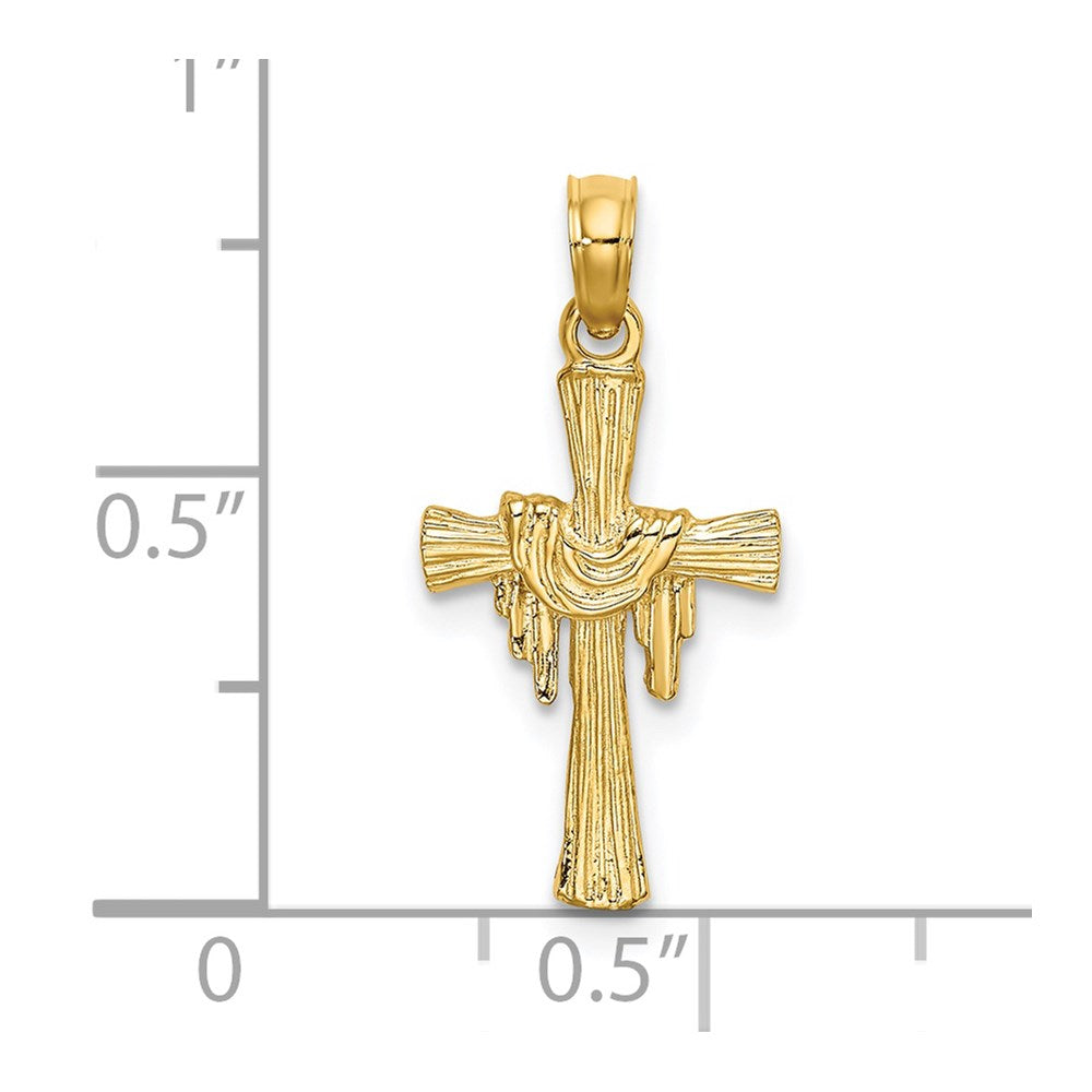 14K Cross w/ Drape Charm