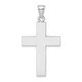 14K White Gold Large Block Cross w/Open Back Charm