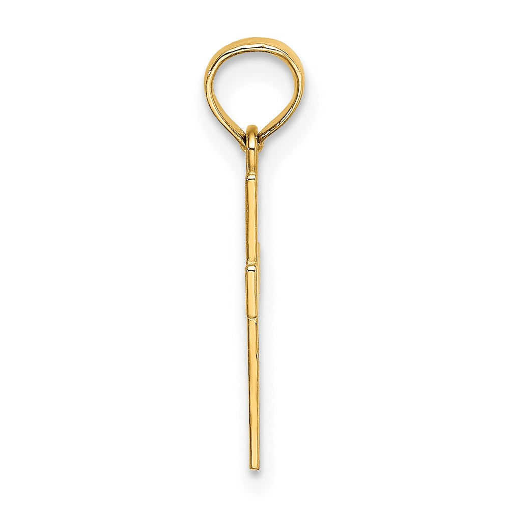 14K Small Textured Cross Charm