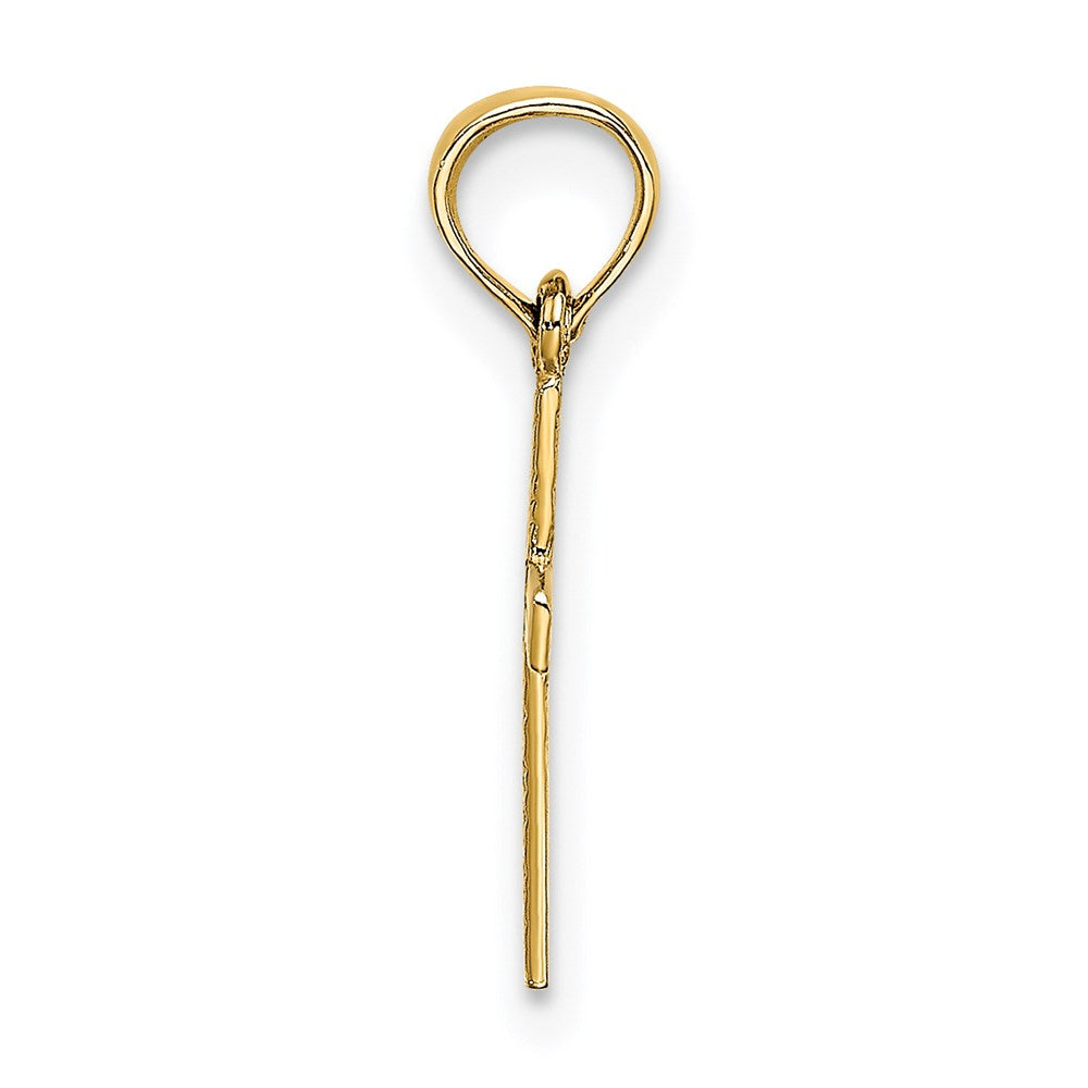 14K Polished Mini Cross w/ Heart Charm