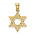 14K Engraved Swirls Star Of David Charm