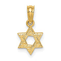 14K Mini Star Of David w/ Engraved Swirl Charm