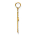 14K 2-D Polished Cross Charm
