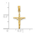 14K Small Polished Crucifix Charm