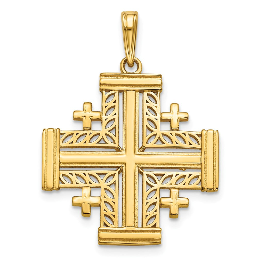 14K Cut-Out Jerusalem Cross Charm