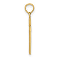 14K Polished Block Style Beaded Edge Cross Charm