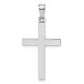 14K White Gold Polished Beveled Cross Charm