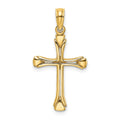 14K Polished Beveled Cut-out Cross Pendant