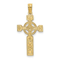 14K Engraved Celtic Cross w/ Eternity Circle Charm