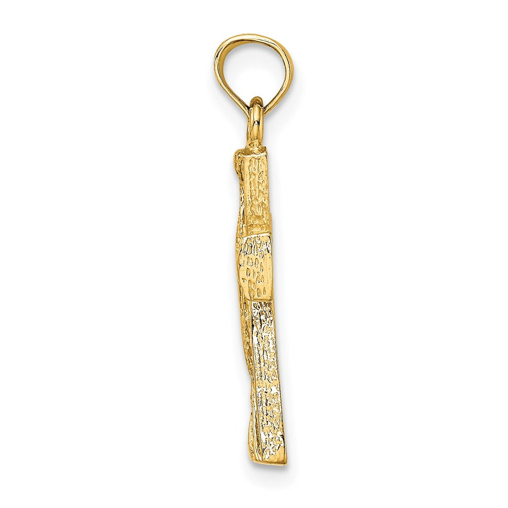 14K Cut-Out Cross w/ Triangle Ends Charm