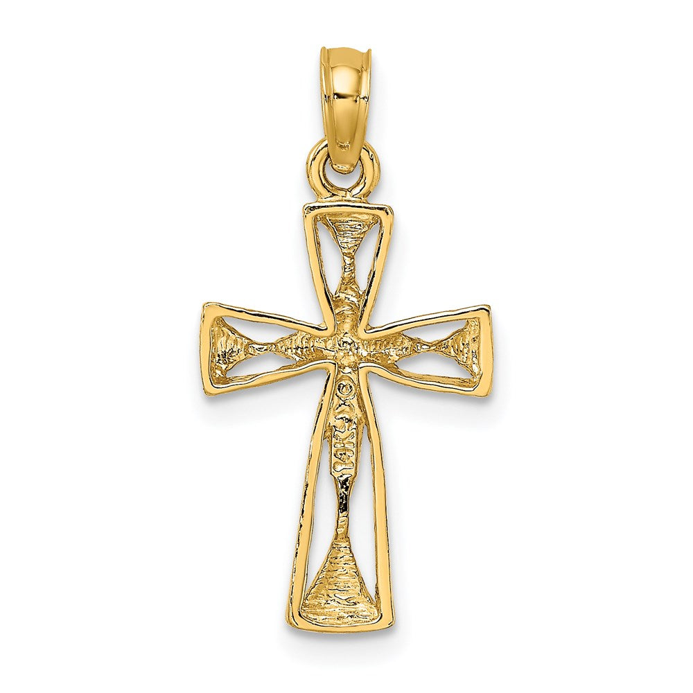 14K Cut-Out Cross w/ Triangle Ends Charm